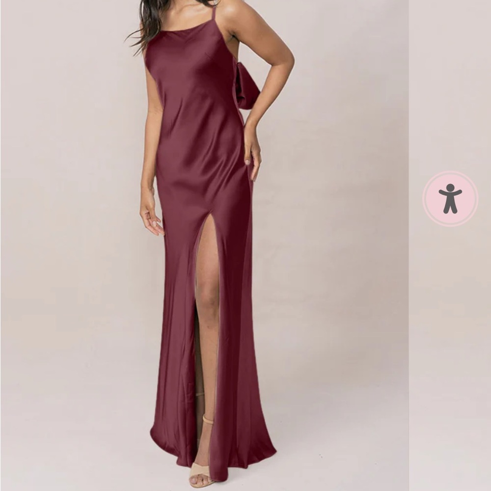 Revelry Burgundy Satin Dress